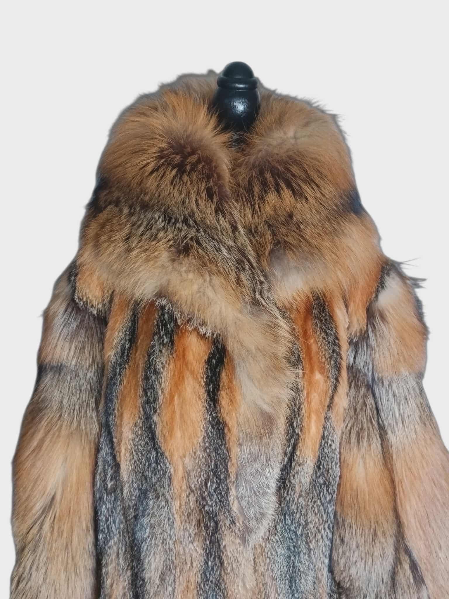 Brand new American gray fox fur coat size 14-18 L For Sale 8
