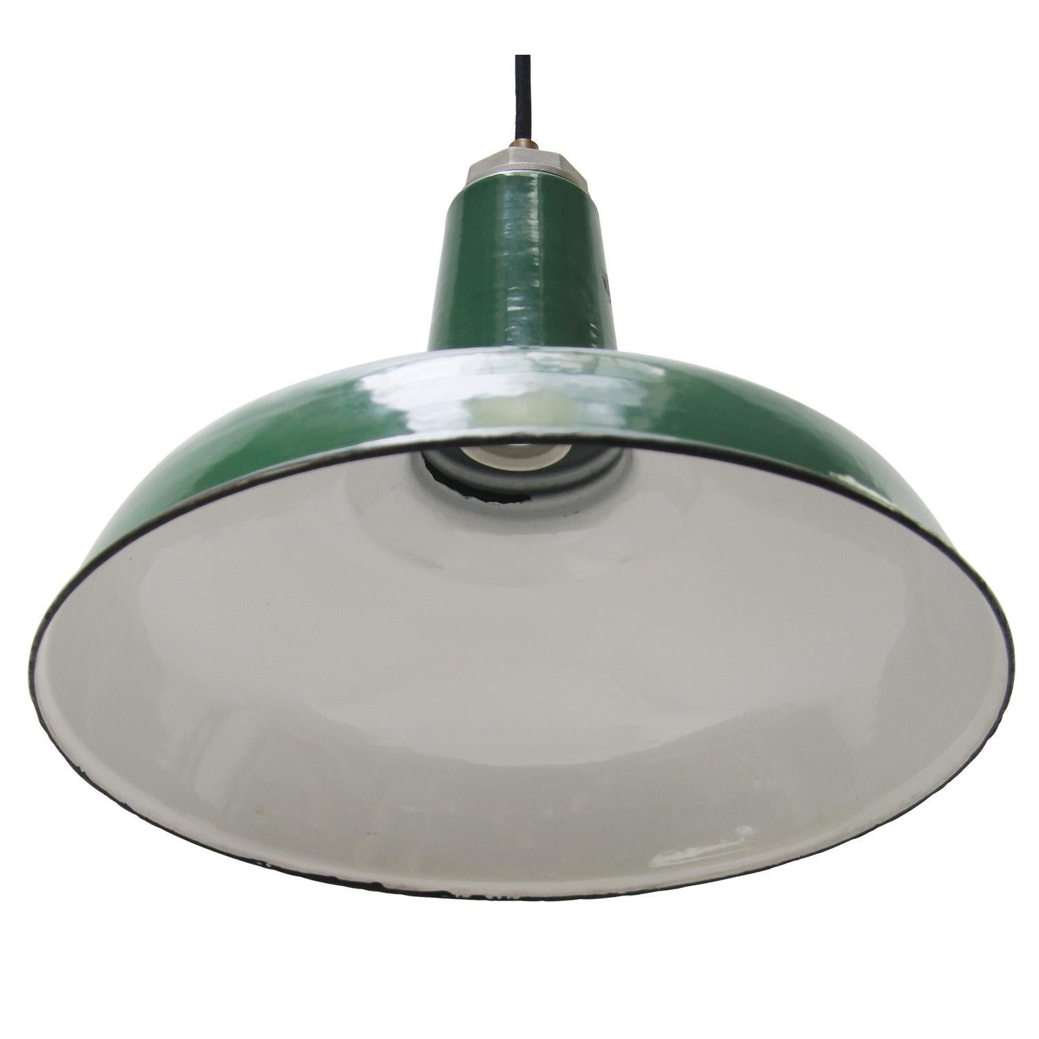 20th Century American Green Enamel Vintage Industrial Pendant Light by Silvaking, USA