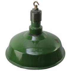American Green Enamel Vintage Industrial Pendant Light