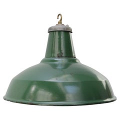 American Green Enamel Vintage Industrial Pendant Light