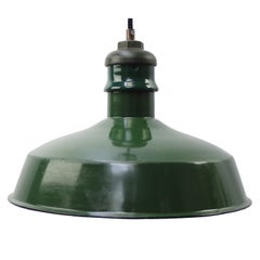American Green Enamel Vintage Industrial Pendant Light