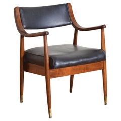 American, Gregson Mfg.Co., Walnut 
Naugahyde Upholstered Armchair, mid 20thc.