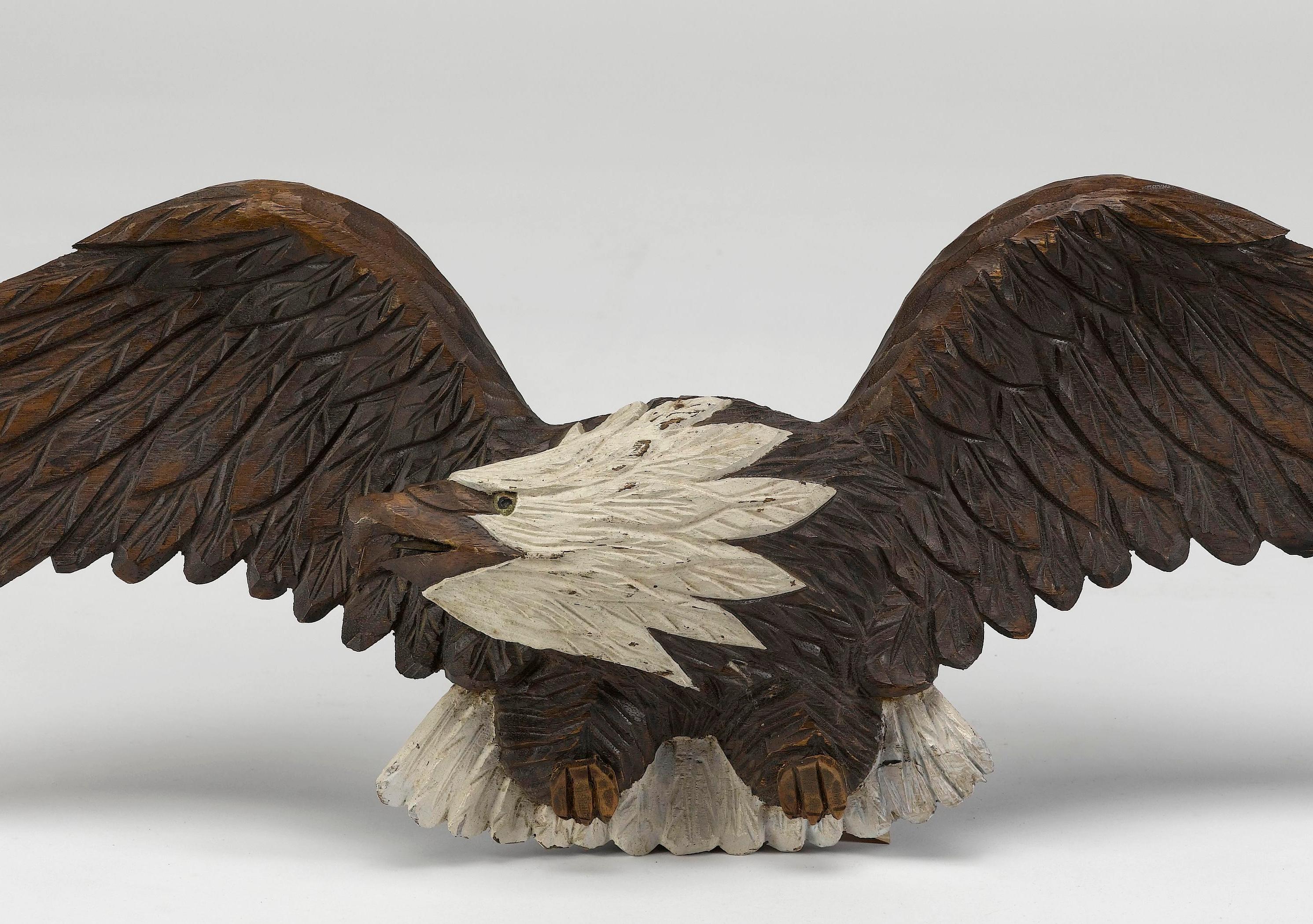 Federal American Hand-Carved Folk Eagle, Early to Mid 20th Century For Sale