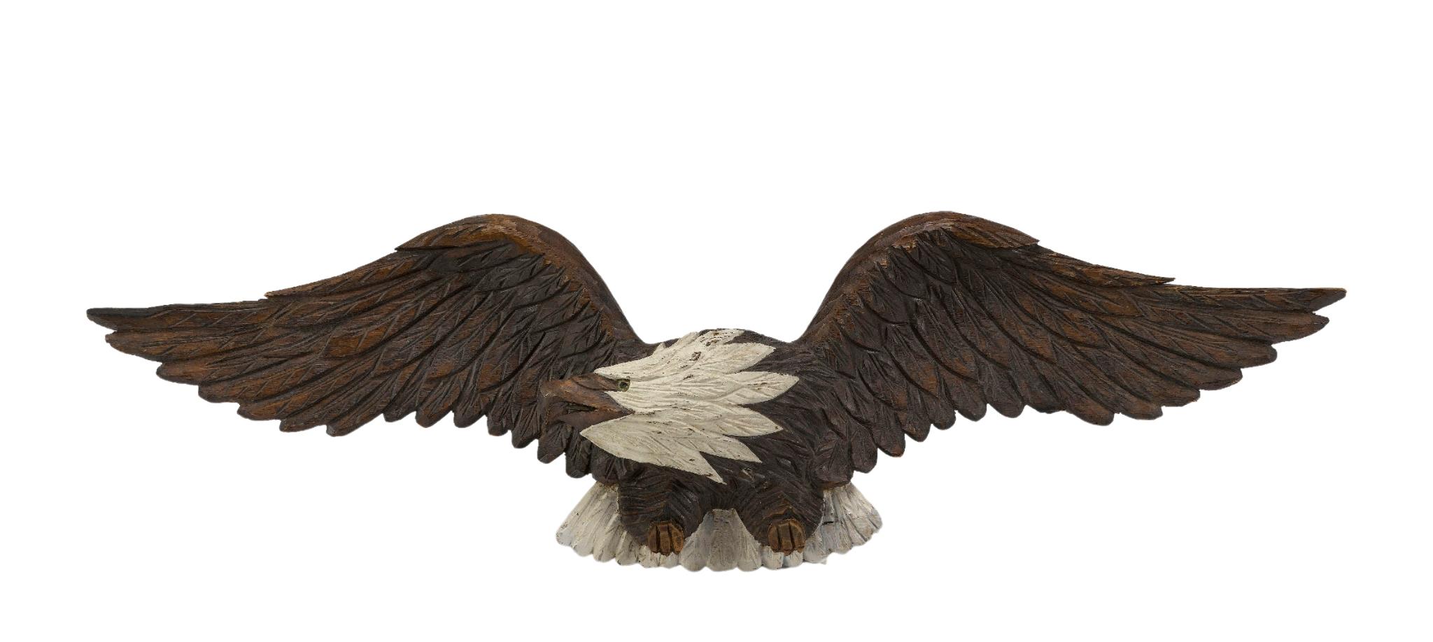 Painted American Hand-Carved Folk Eagle, Early to Mid 20th Century For Sale