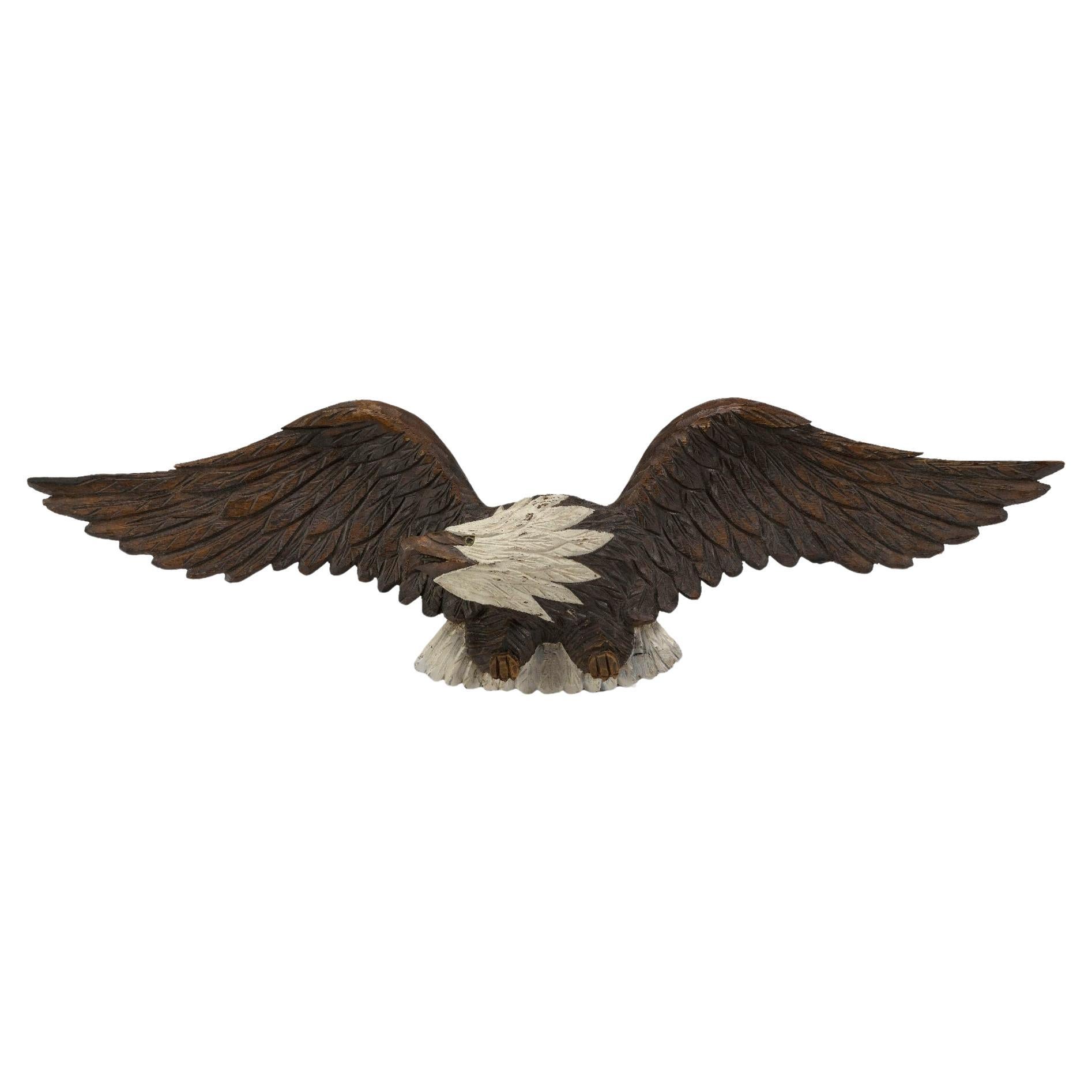 American Hand-Carved Folk Eagle, Early to Mid 20th Century