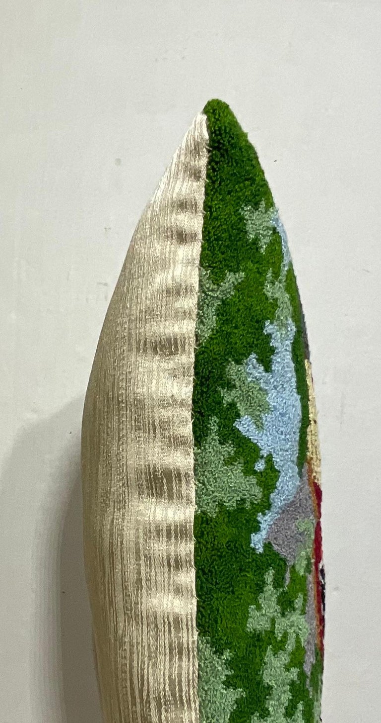 American Hand Embroidery MidCentury Pillow For Sale at 1stDibs