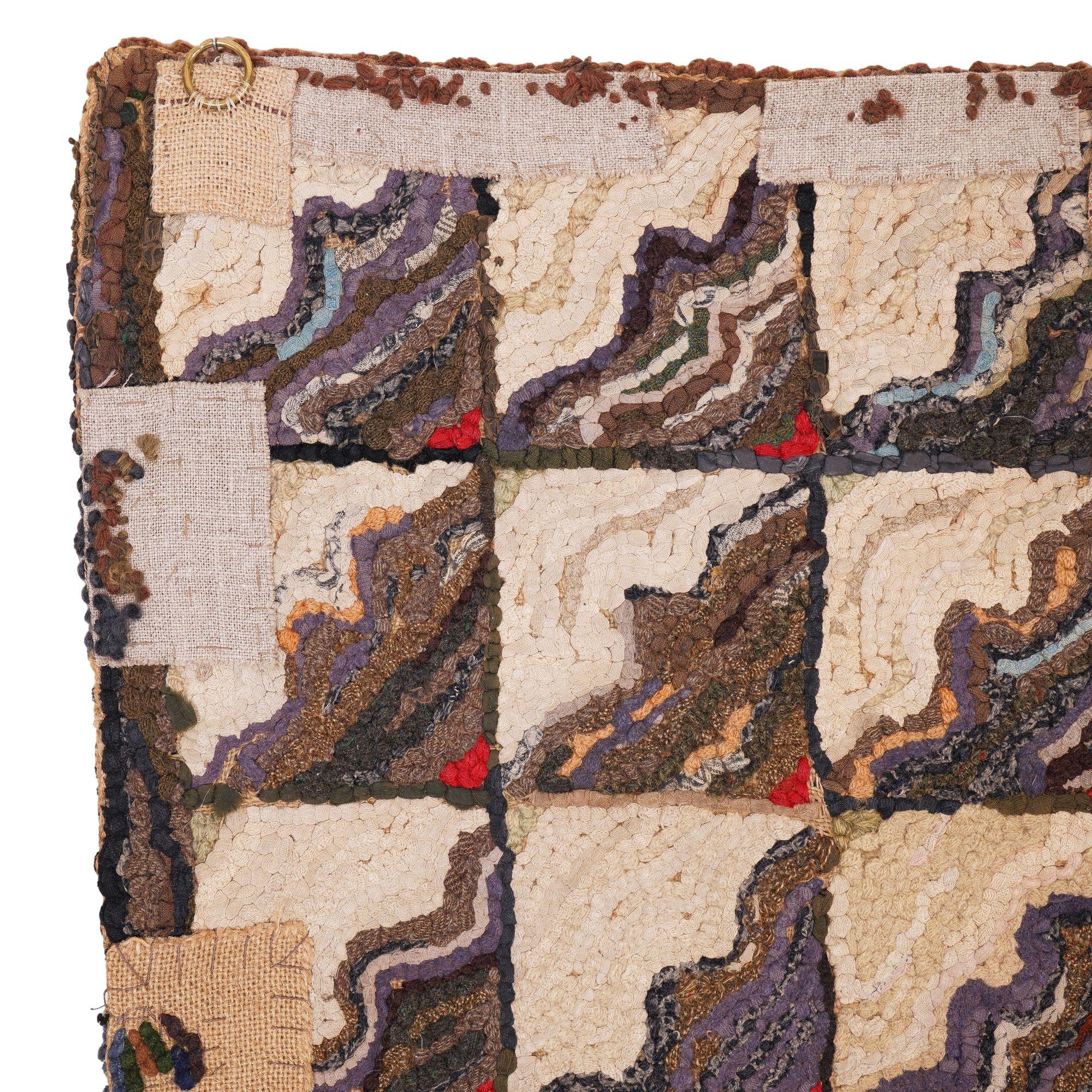 Suspension murale en tapis crocheté tissé à la main, A.I.C., c. 1880 en vente 4