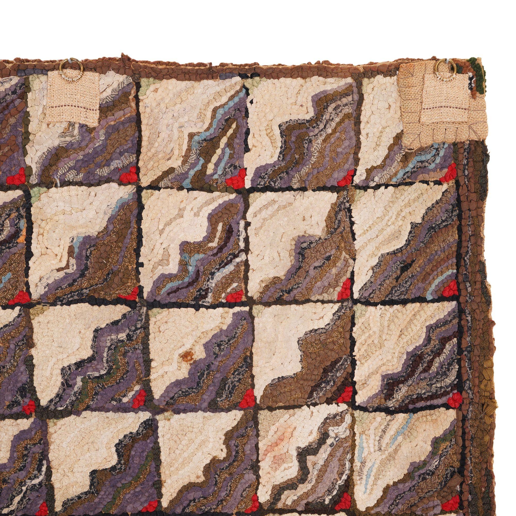 Suspension murale en tapis crocheté tissé à la main, A.I.C., c. 1880 en vente 6