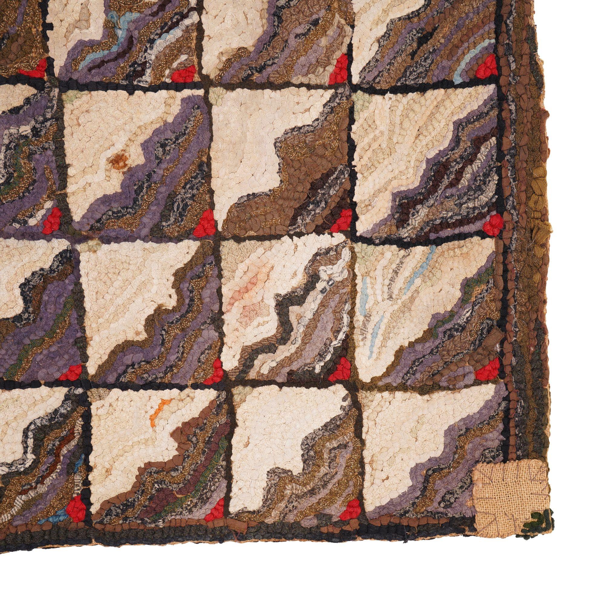Suspension murale en tapis crocheté tissé à la main, A.I.C., c. 1880 en vente 7
