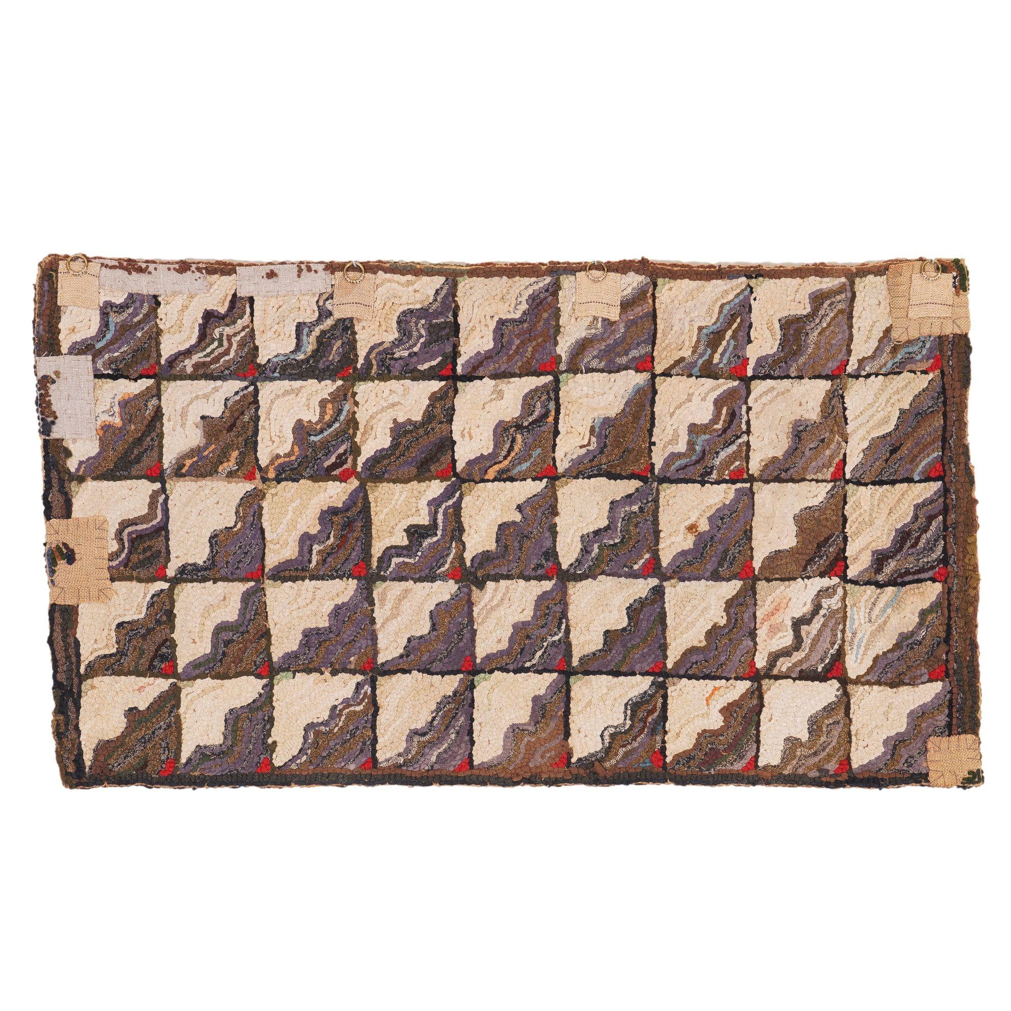 Suspension murale en tapis crocheté tissé à la main, A.I.C., c. 1880 en vente 1