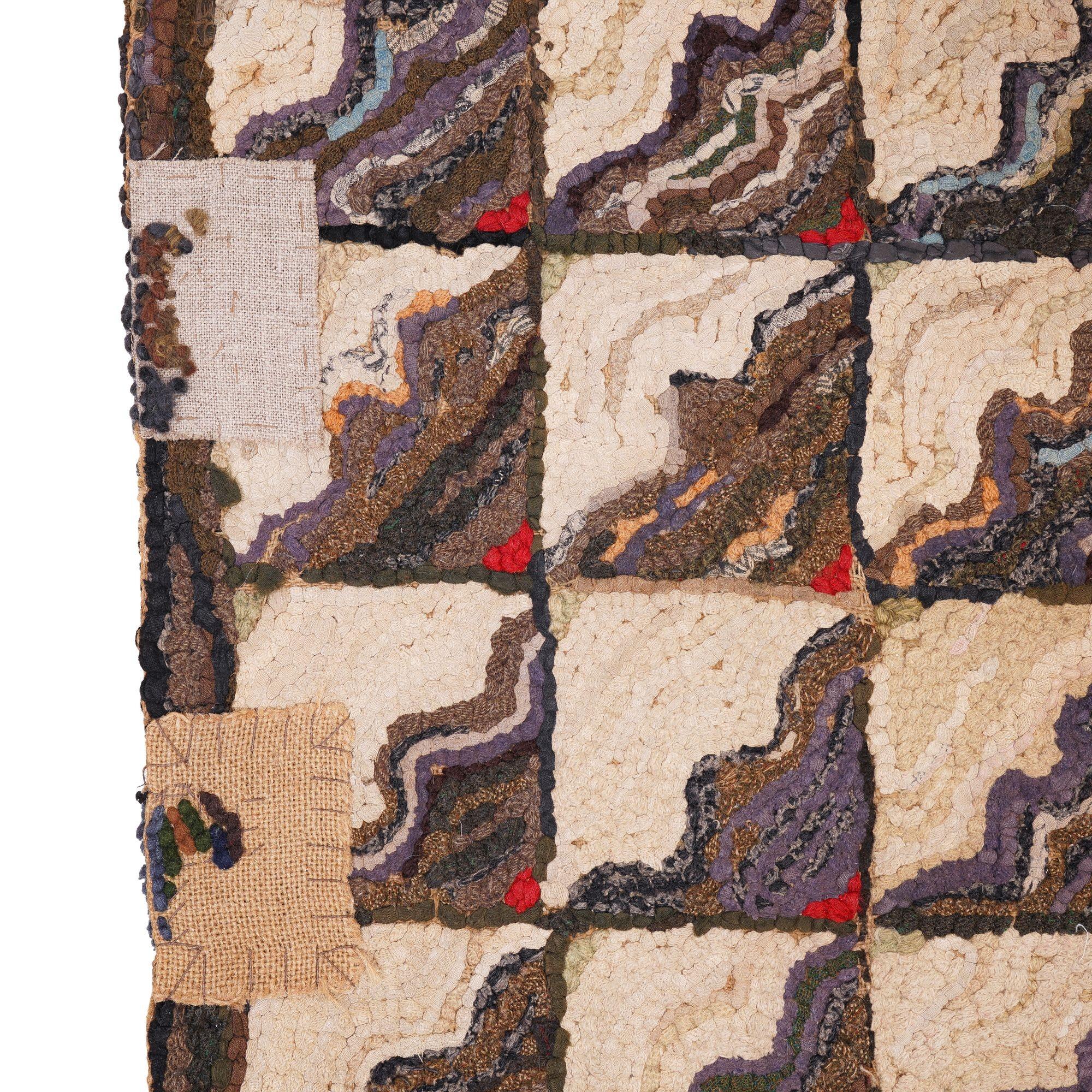 Suspension murale en tapis crocheté tissé à la main, A.I.C., c. 1880 en vente 3
