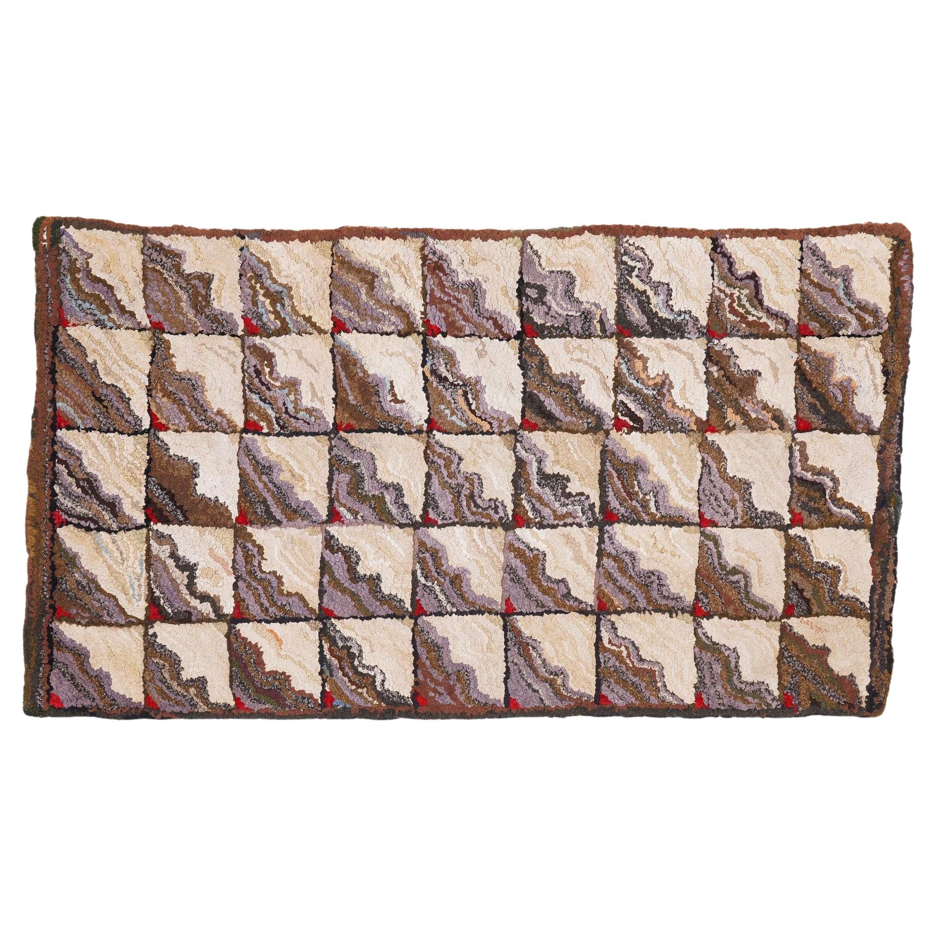 Suspension murale en tapis crocheté tissé à la main, A.I.C., c. 1880 en vente