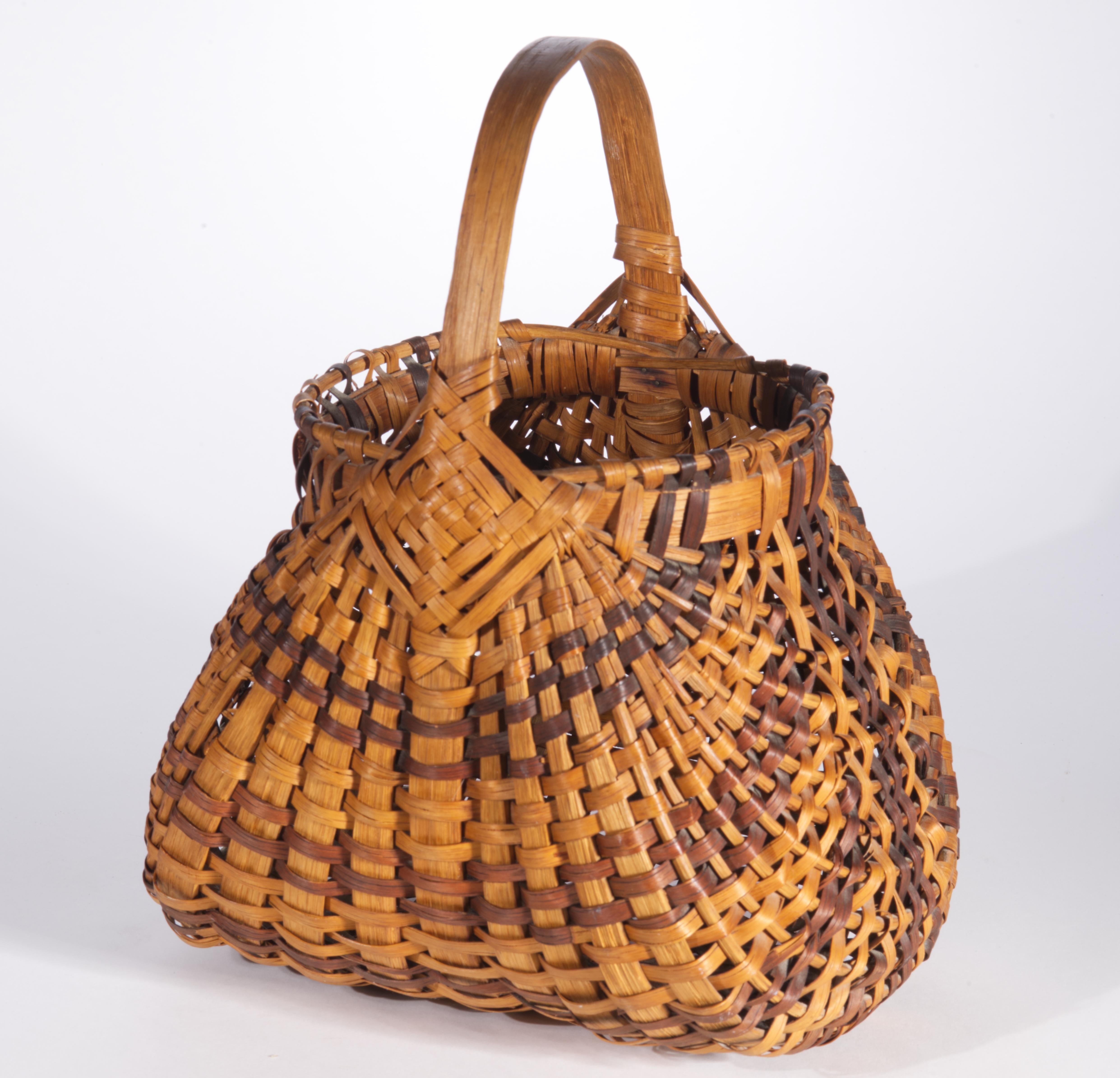 American Hand Woven Splint Wicker Gathering Buttocks Basket For Sale 1