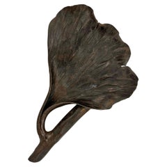 French Hand-Wrought Iron Ginko Leaf Tray