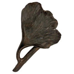 Vintage French Hand-Wrought Iron Ginko Leaf Tray