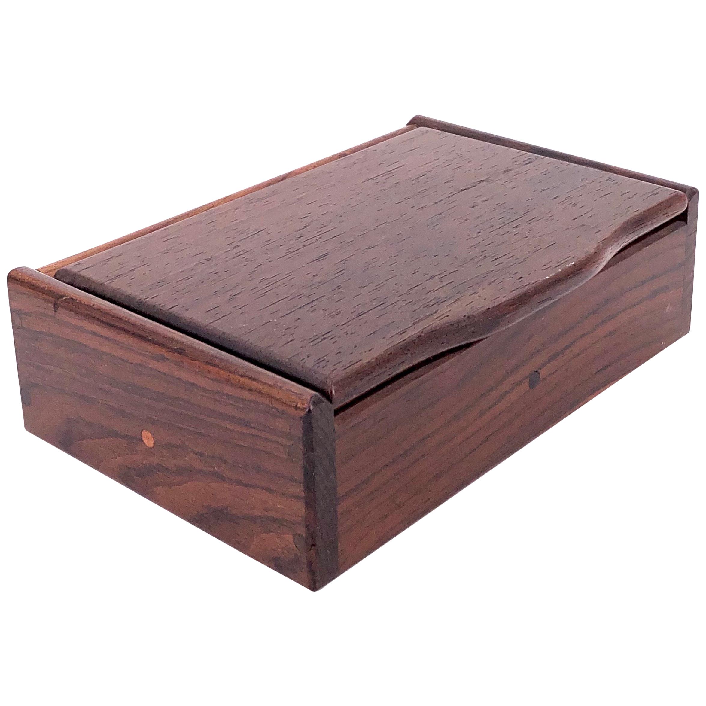 American Handcrafted Rosewood Solid Wood Jewelry Box