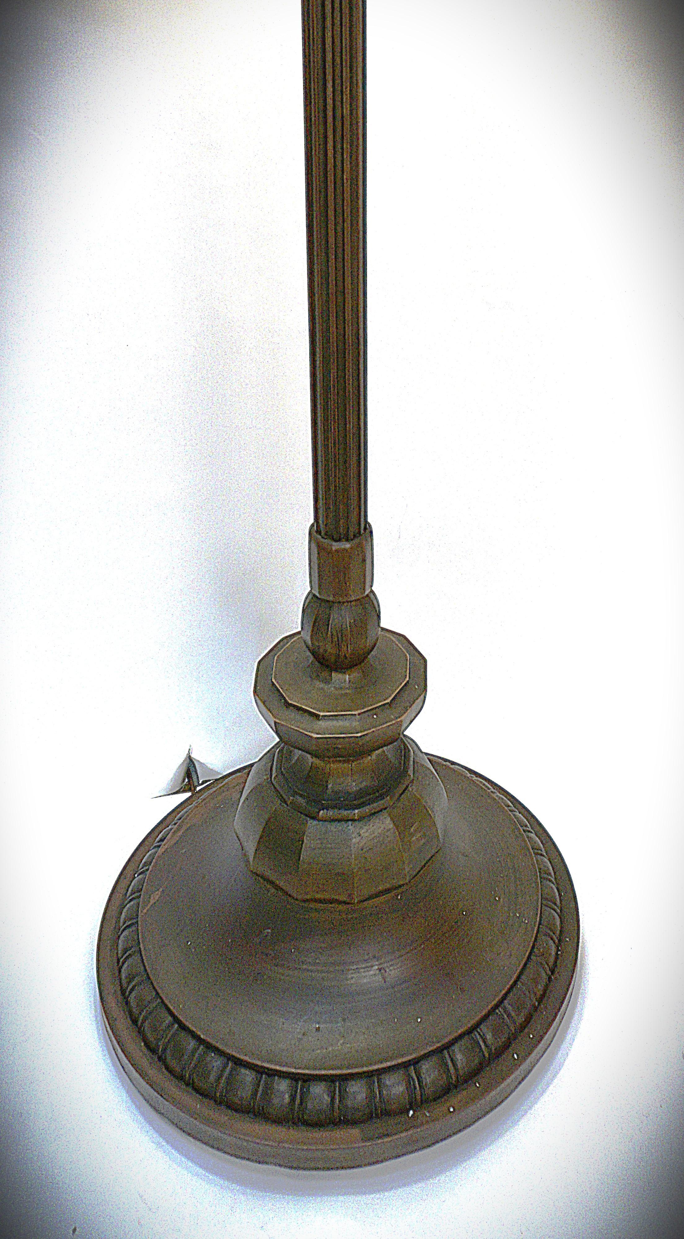 American Handel 1920's Lead Glass and Bronze Floor Lamp 2