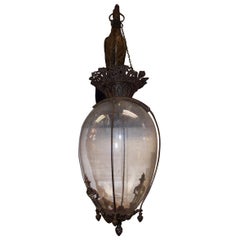 American Hanging Apothecary Show Globe with Gilded and Painted Eagle. Circa 1820
