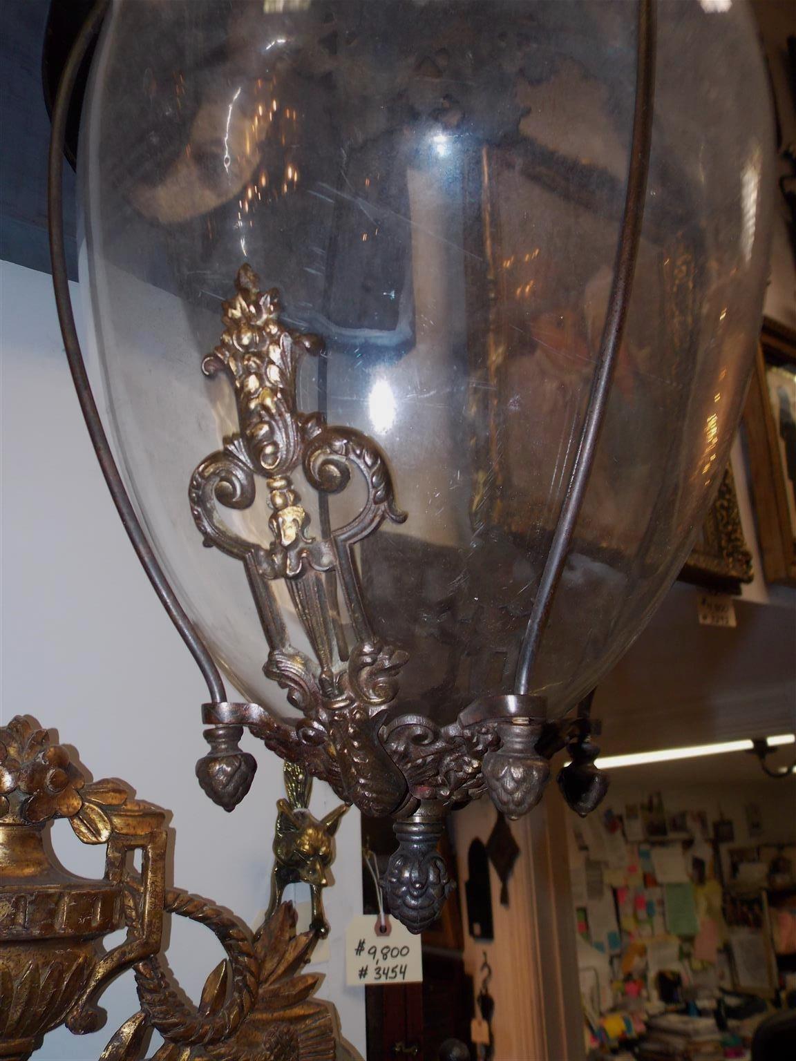 American Empire American Hanging Apothecary Show Globe with Gilded and Painted Eagle. Circa 1820 For Sale