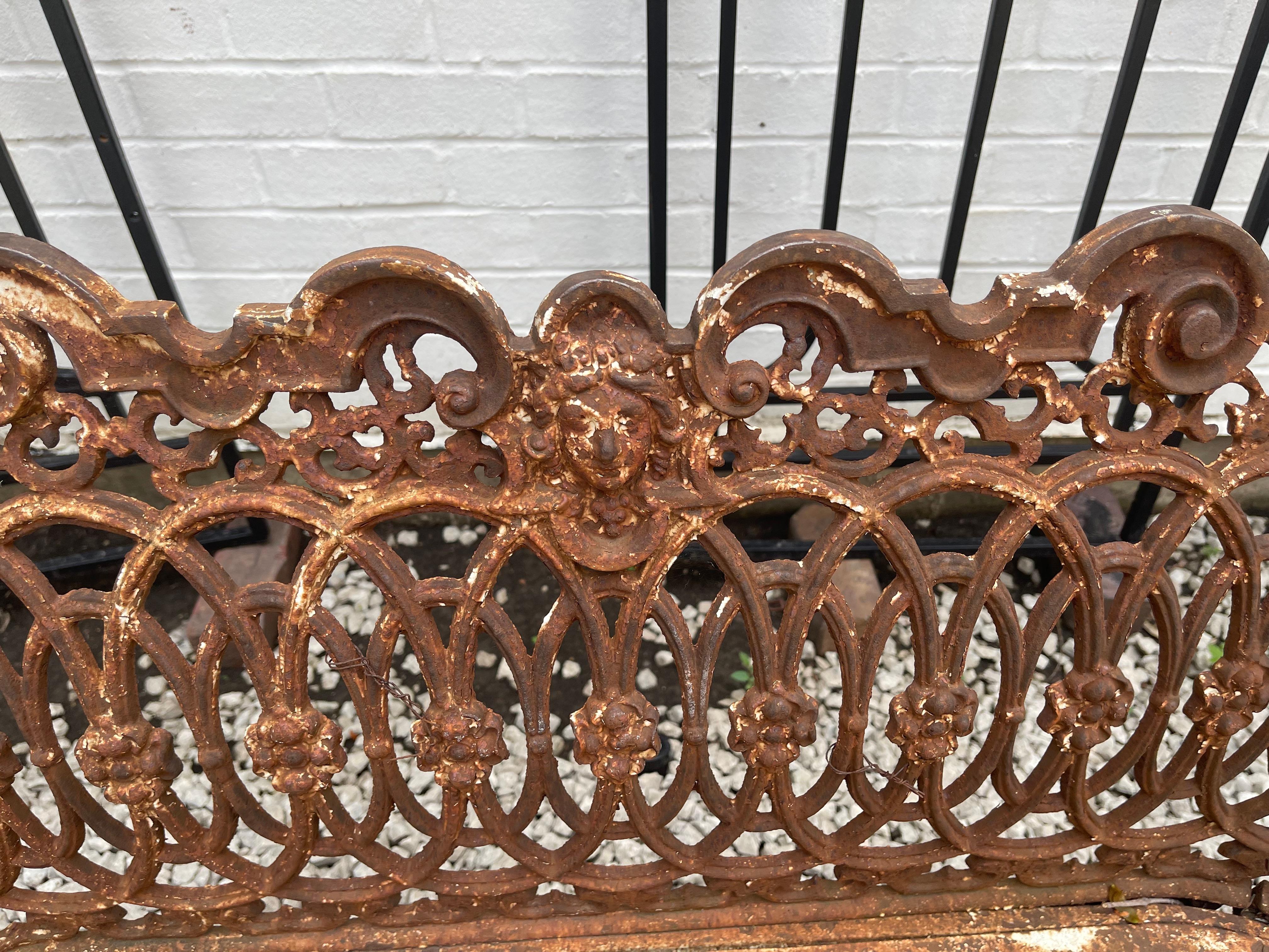 American Heavy Cast Iron Settee and Chair in the Rococo and Renaissance Revival For Sale 3