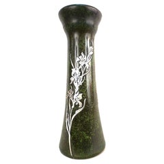 American Heintz Sterling Silver on Green Patina Bronze Vase