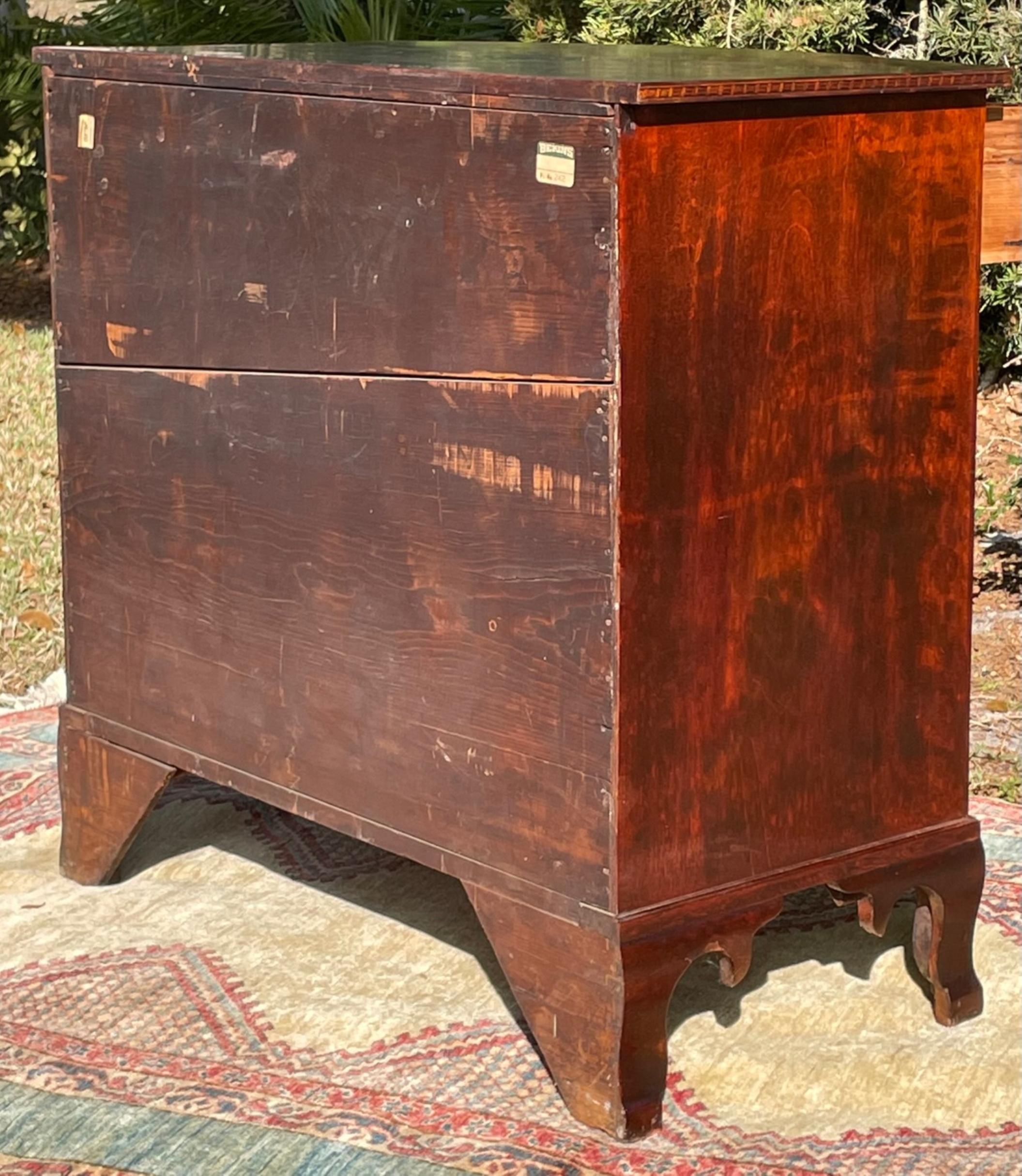 19th Century American Hepplewhite Bow Front Chest of Drawers