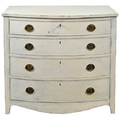 American Hepplewhite Chest of Drawers with Gustavian Grey-White Paint