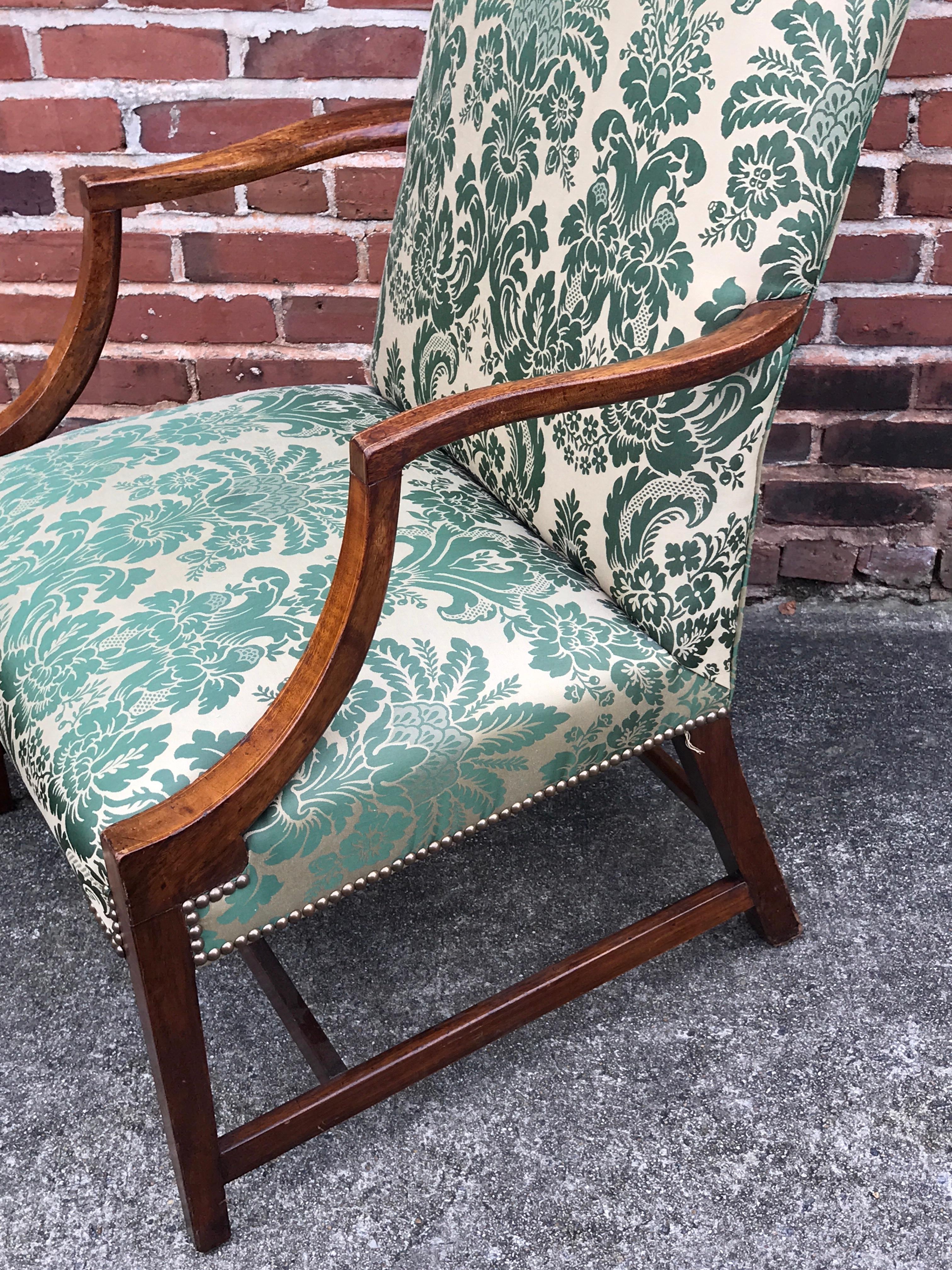 Upholstery American Hepplewhite Lolling Chair, MA or NH