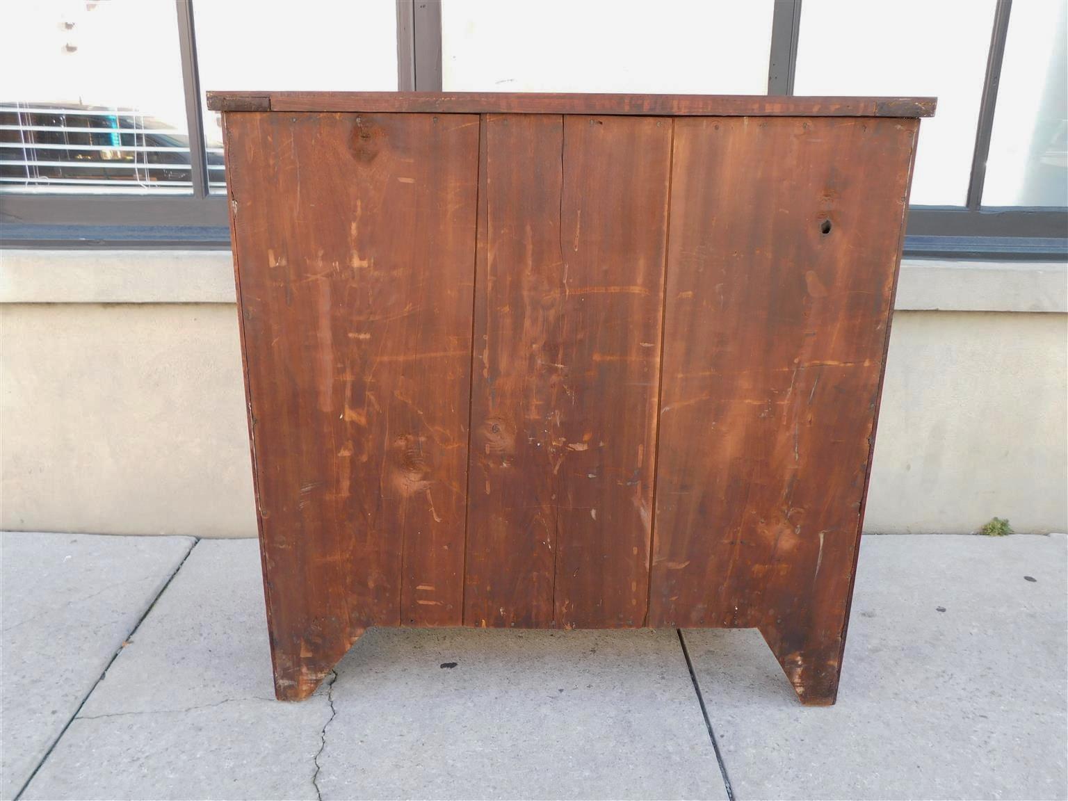 American Hepplewhite Mahogany Inlaid Chest of Drawers w/ Orig. Brasses, C. 1800 For Sale 8