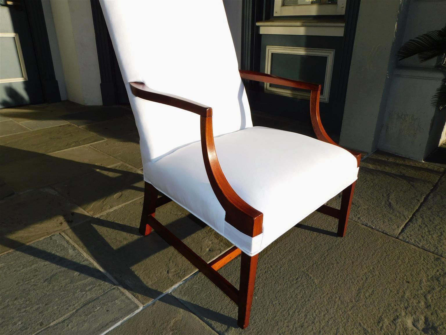 American Hepplewhite Mahogany Inlaid Martha Washington Arm Chair, Circa 1790 For Sale 3