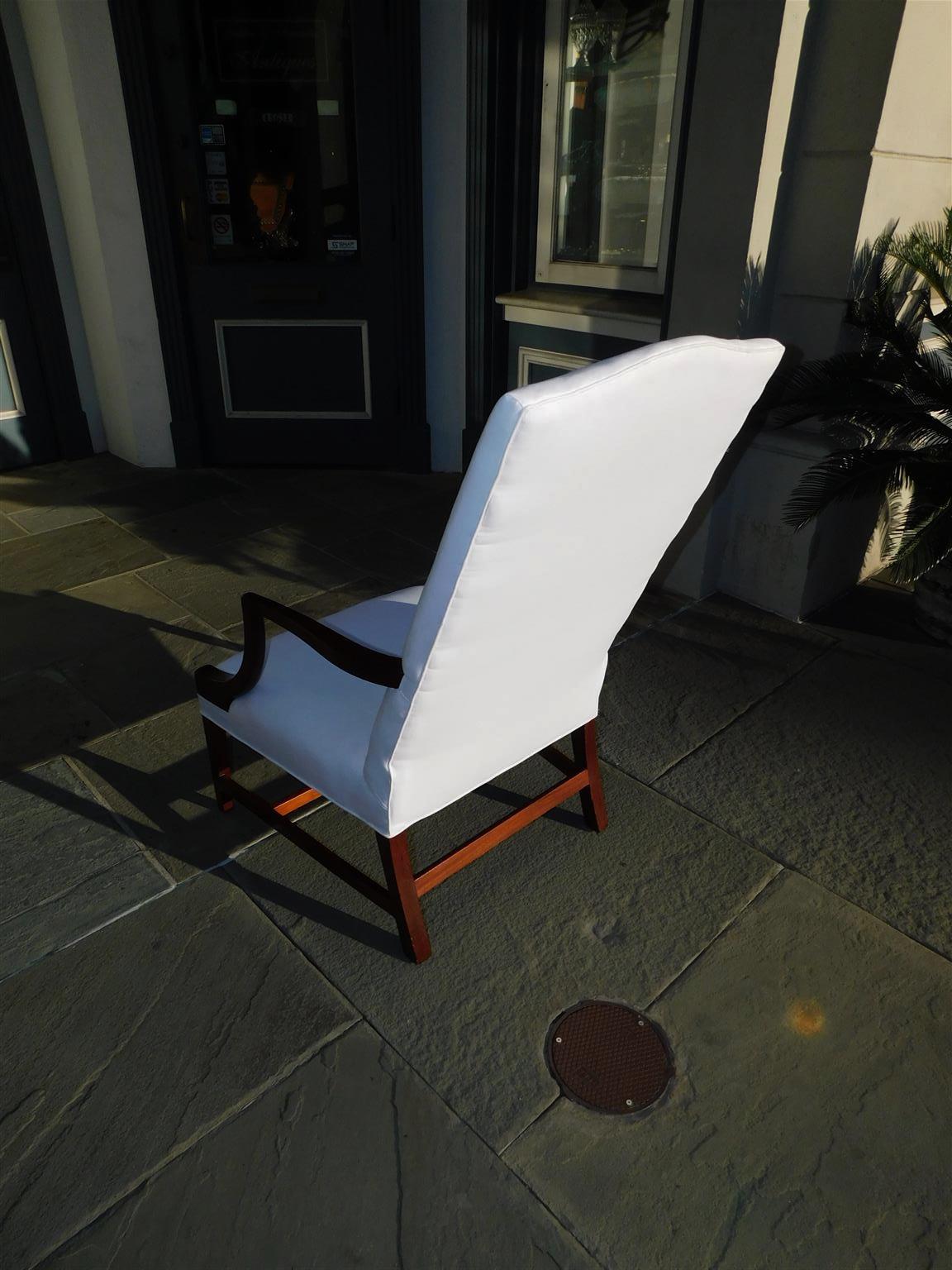 American Hepplewhite Mahogany Inlaid Martha Washington Arm Chair, Circa 1790 For Sale 7