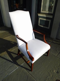 American Hepplewhite Mahogany Inlaid Martha Washington Arm Chair, Circa 1790
