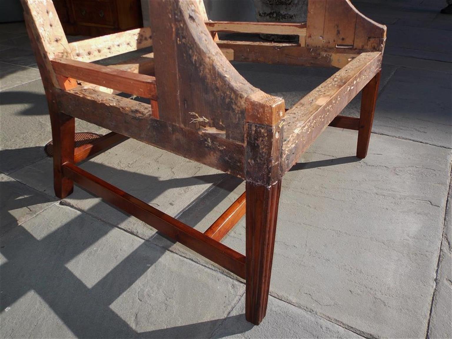 American Hepplewhite Mahogany Upholstered Wing Back Chair, New York, Circa 1790 11