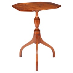 American Hepplewhite maple spider leg candle stand, c. 1800-10