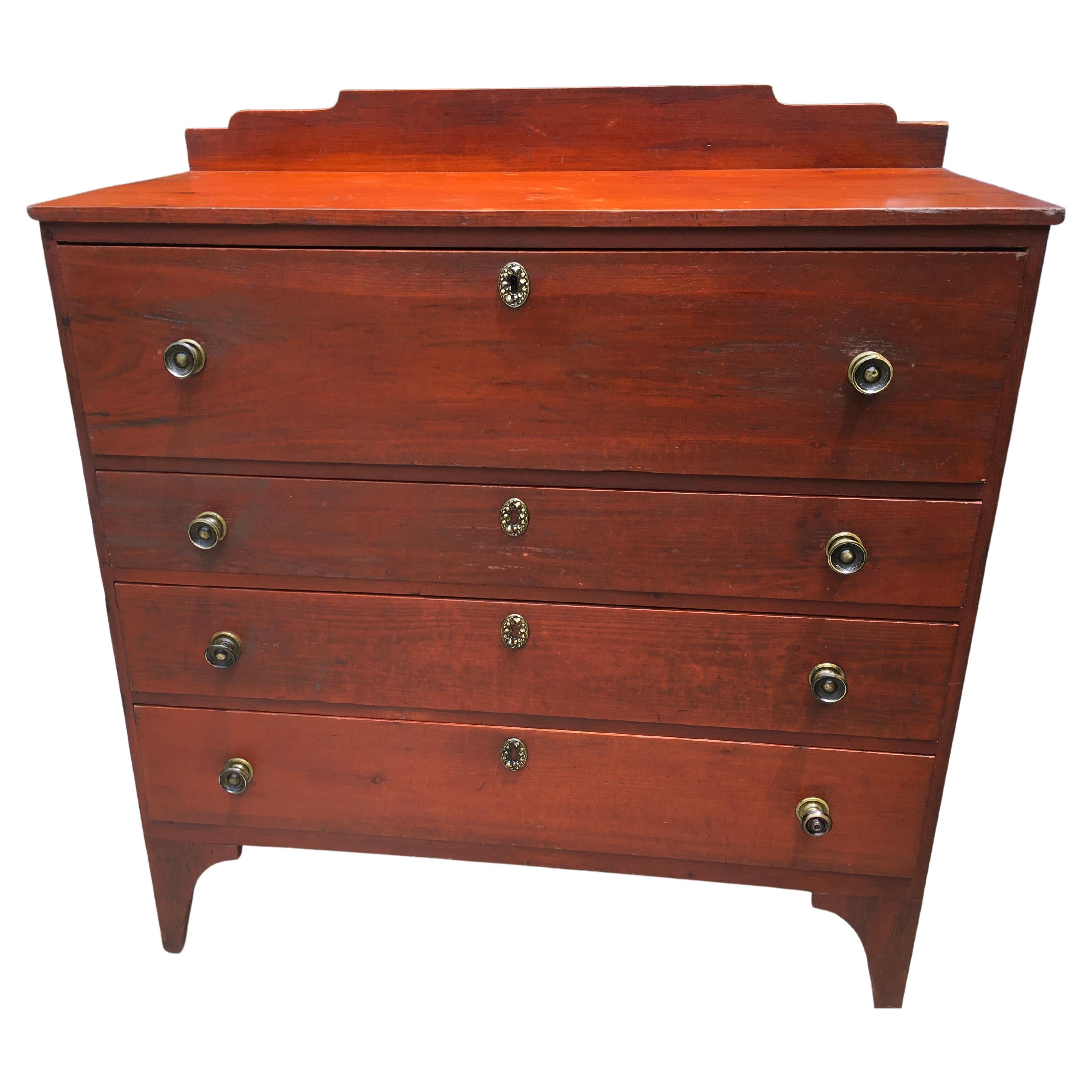 American Hepplewhite Grain Painted Chest For Sale