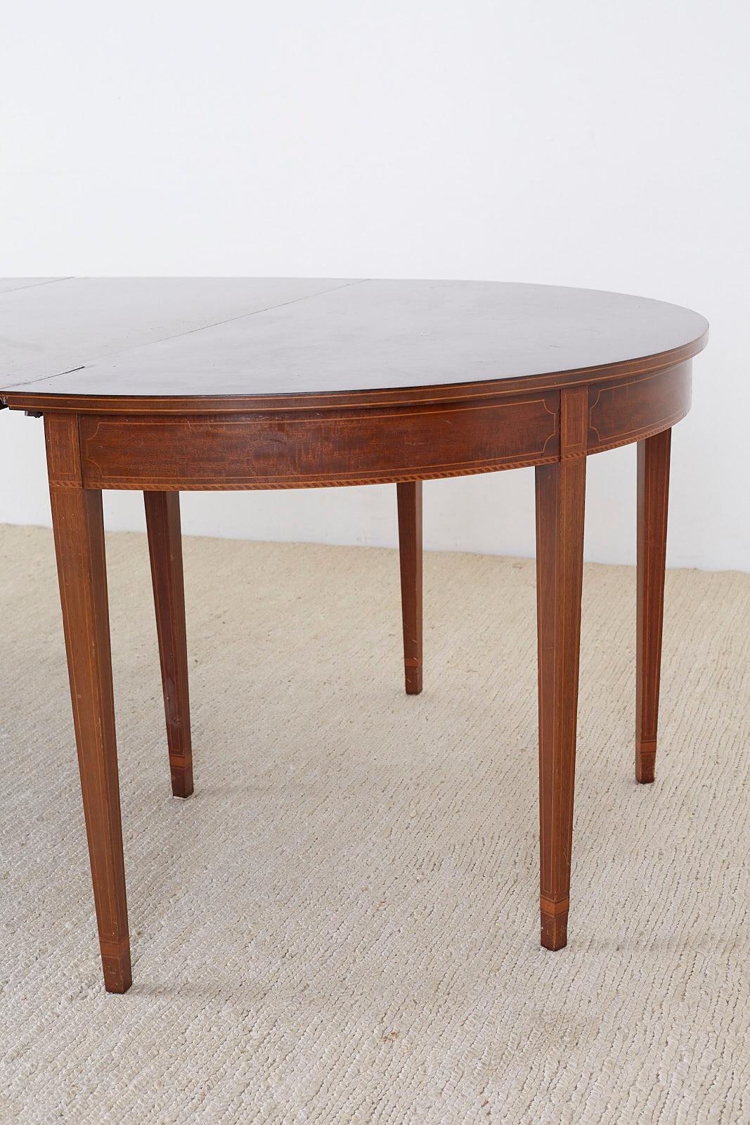 American Hepplewhite Style Mahogany Banquet Dining Table 7