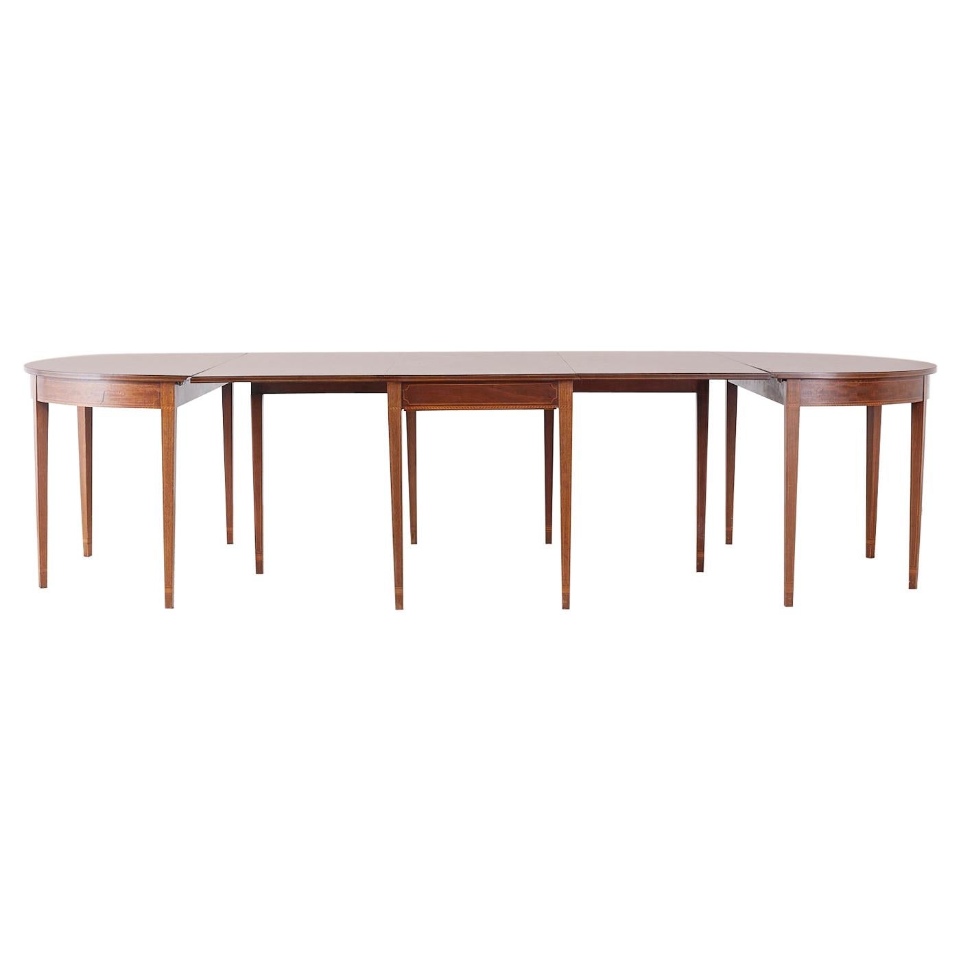 American Hepplewhite Style Mahogany Banquet Dining Table