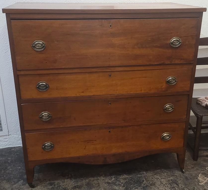 American Classical American Hepplewhite Virginian Secretary Chest with Civil War Provenance For Sale