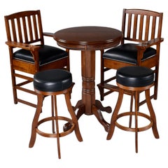 American Heritage Billiard Pub Height Table Set with King View Chairs and Stools