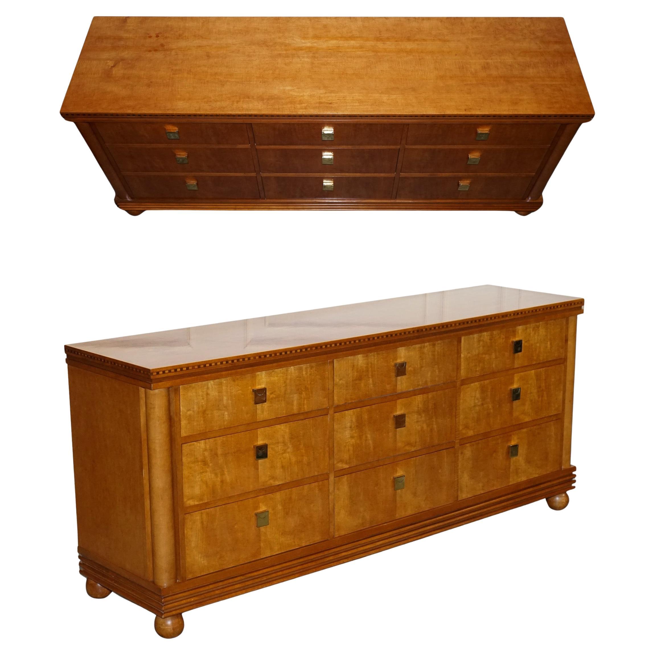AMERICAN HICKORY WHITE GENESIS BIEDERMEIER DRESSER SiDEBOARD BANK OF DRAWERS en venta