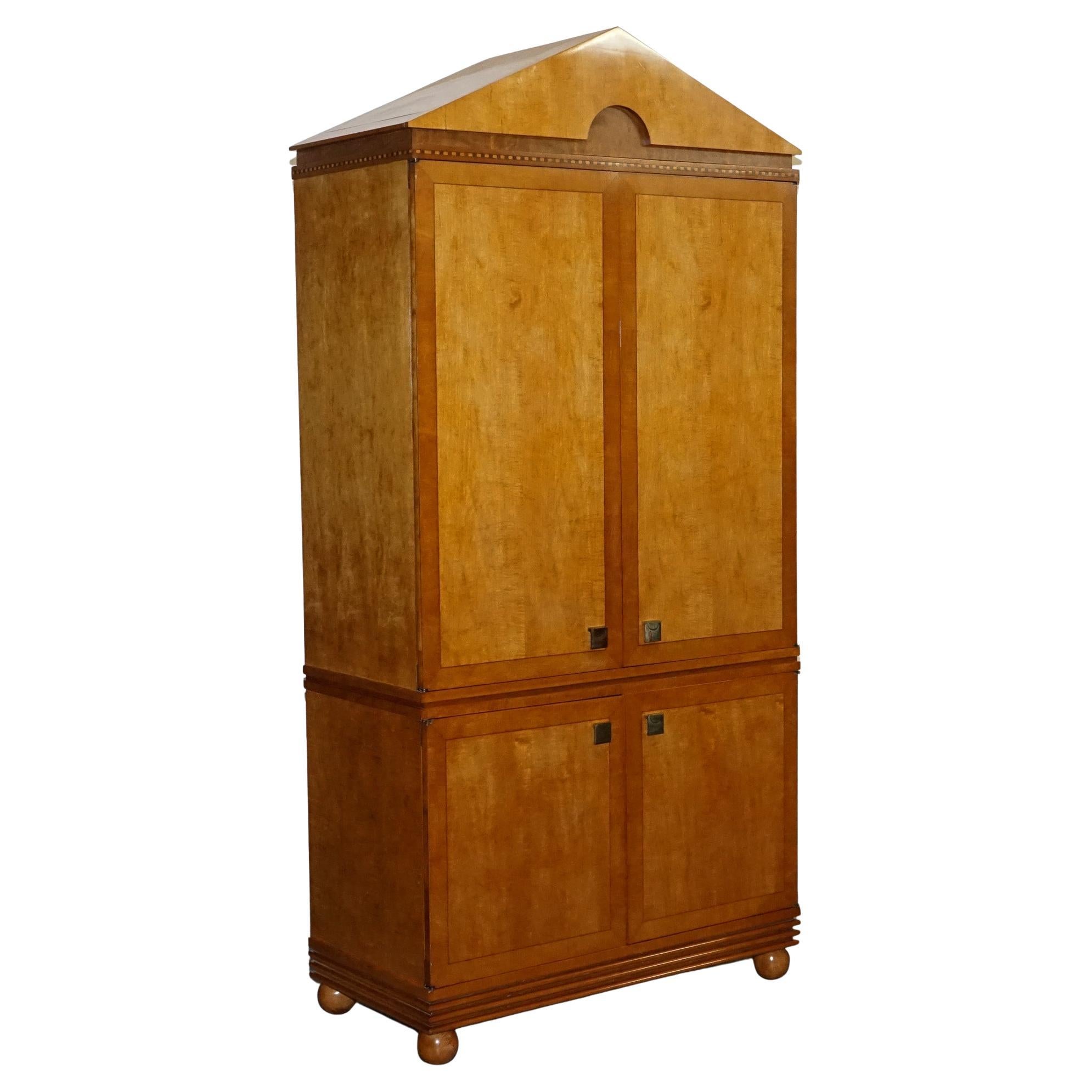 AMERICAN HICKORY WHITE GENESIS BIEDERMEIER SATIN WOOD ARMOIRE OR TV CABiNET