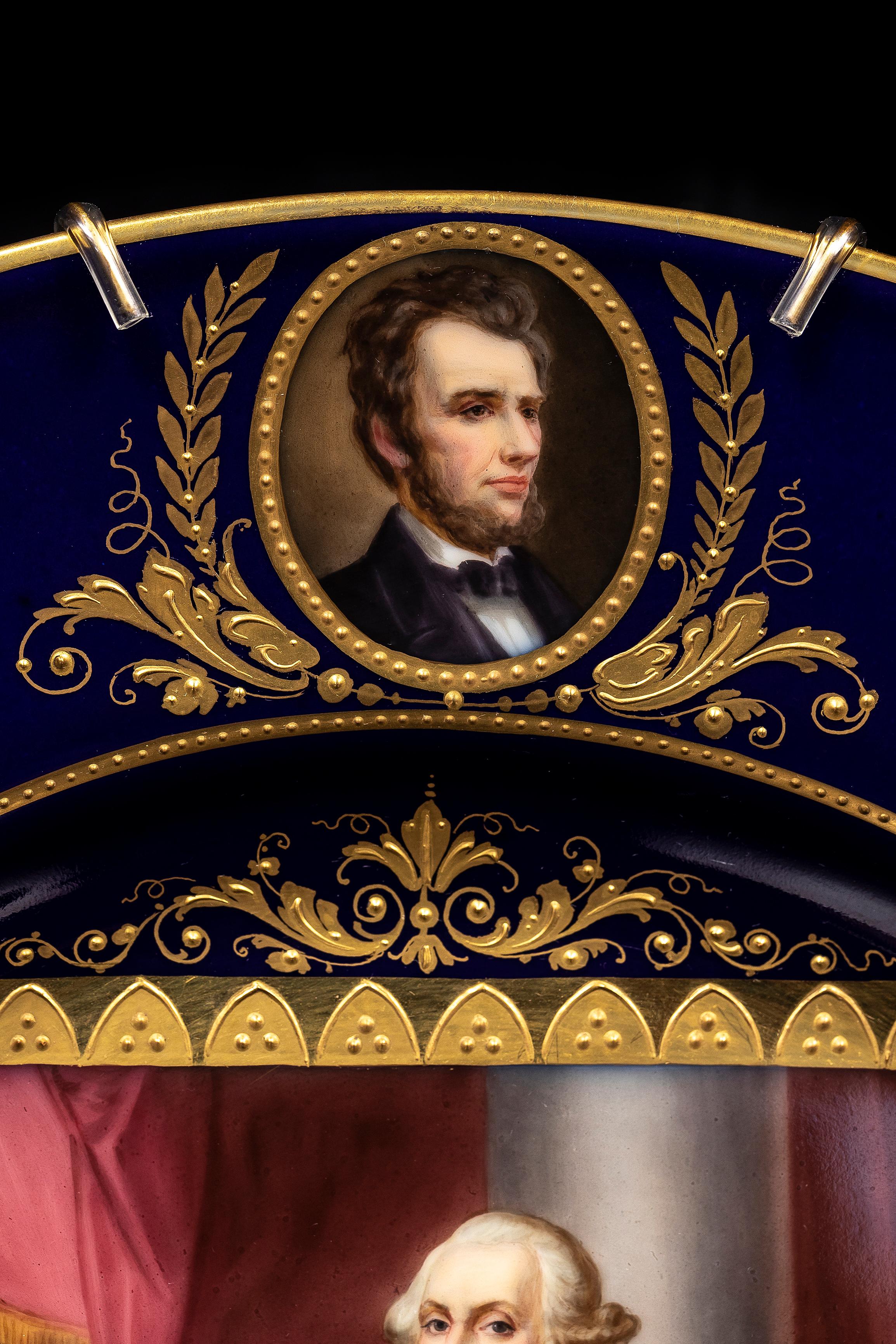 Peint à la main Assiette de présentation/chargeur American Historical Presidential  George Washington en vente