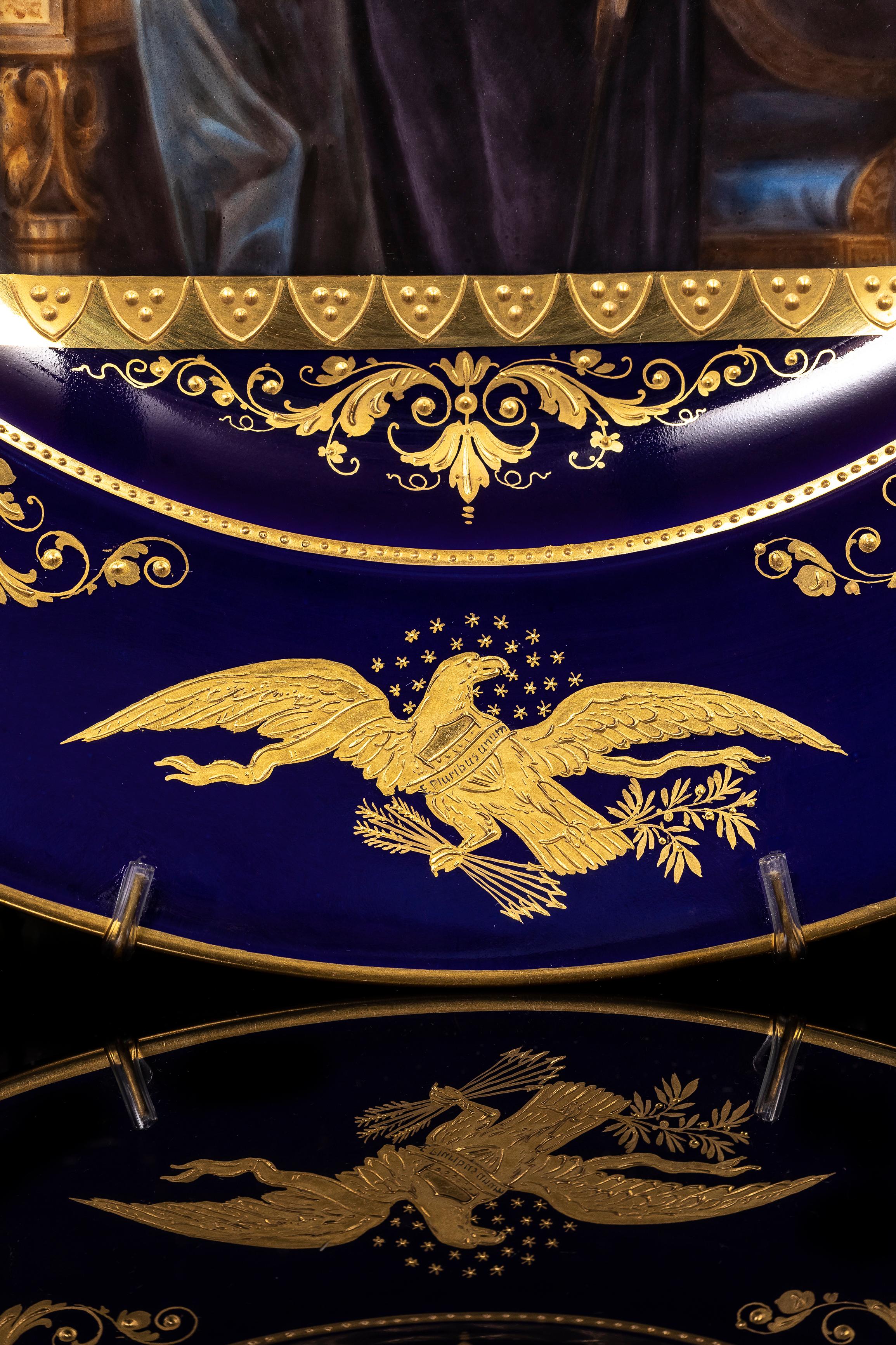 Porcelaine Assiette de présentation/chargeur American Historical Presidential  George Washington en vente