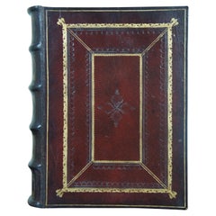 American History Oxblood Tooled Leather Faux Book Box Trinket Keepsake Stash