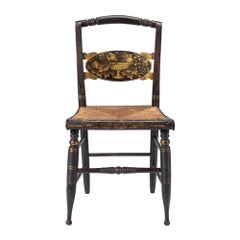 American Hitchcock turtle back rush seat side chair, 1830