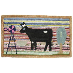 American Hooked Pictorial Rug