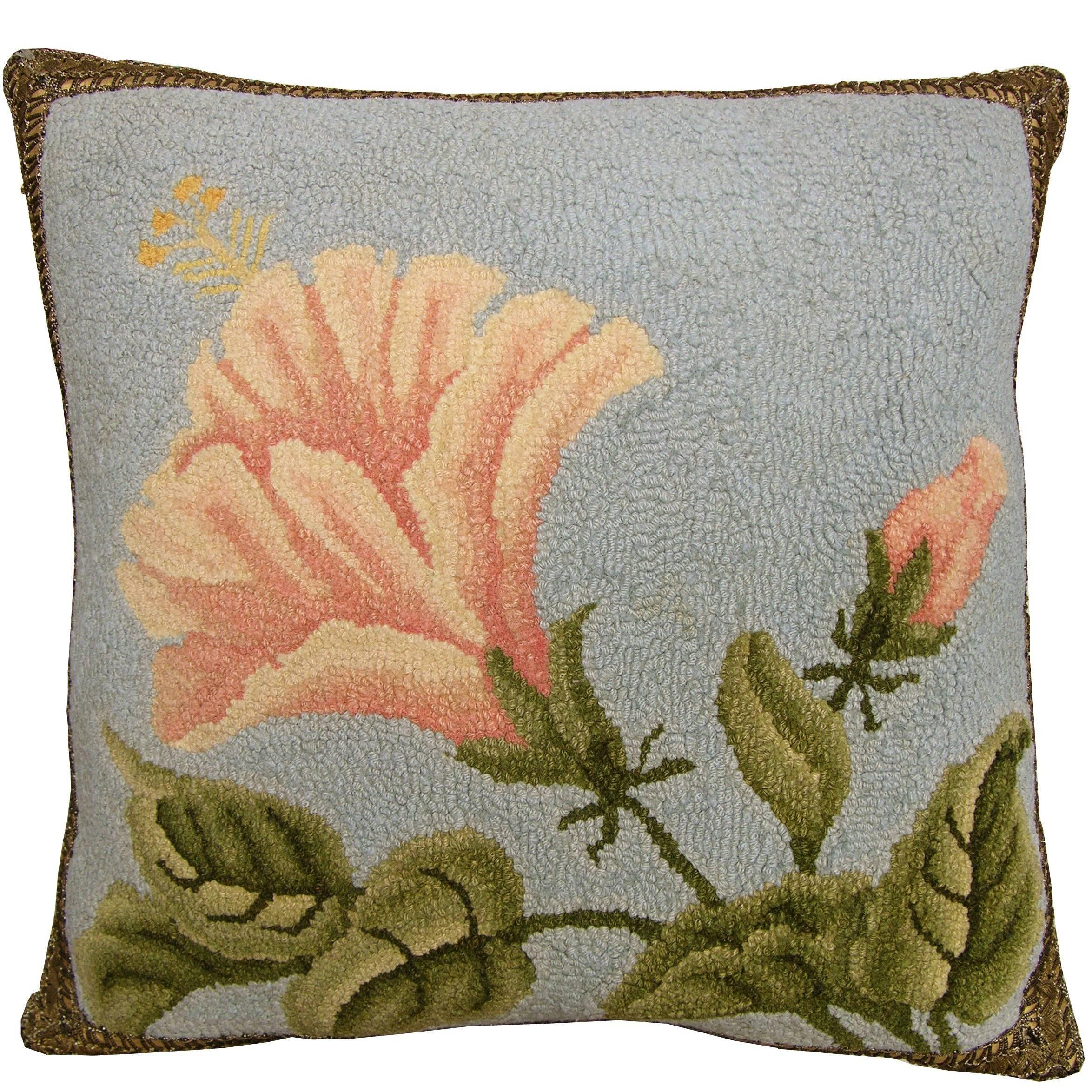 American Hooked Pillow, circa 1920 1508p For Sale