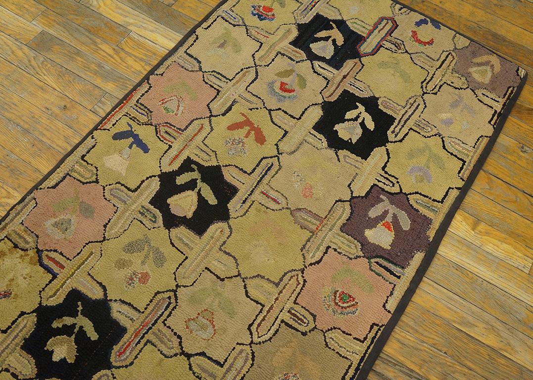 Early 20th Century American Hooked Rug ( 2'5
