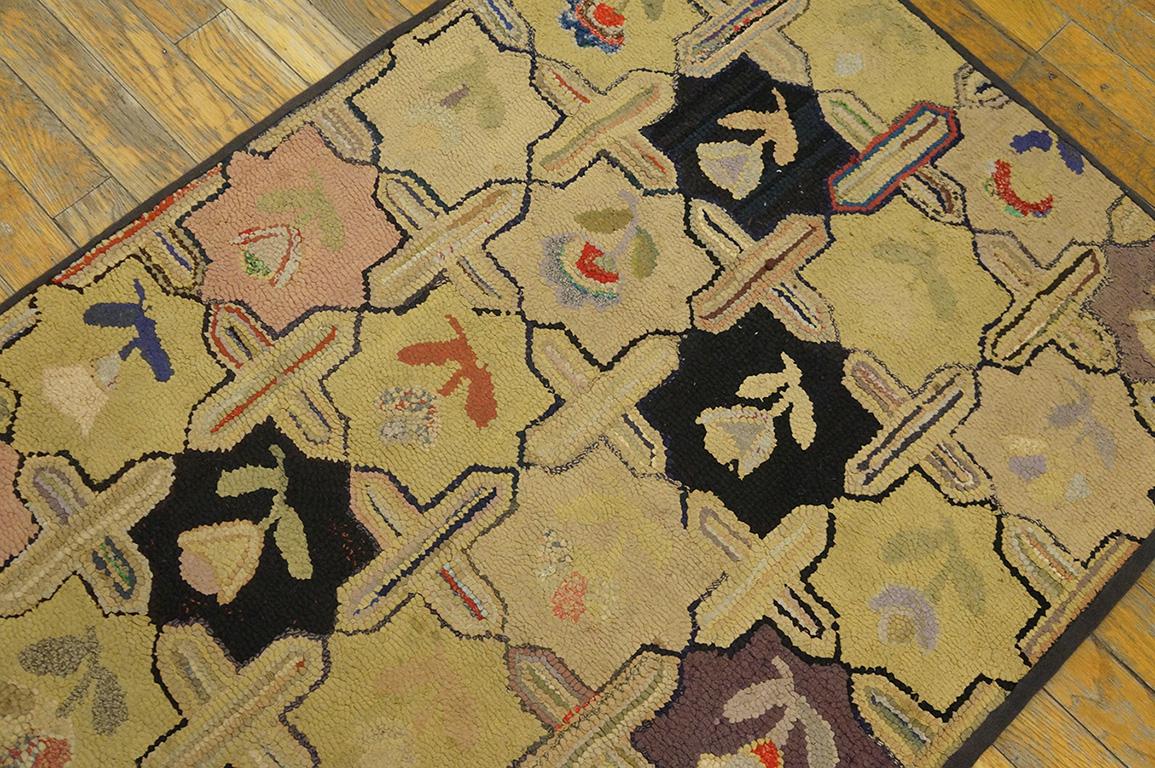 Early 20th Century American Hooked Rug ( 2'5