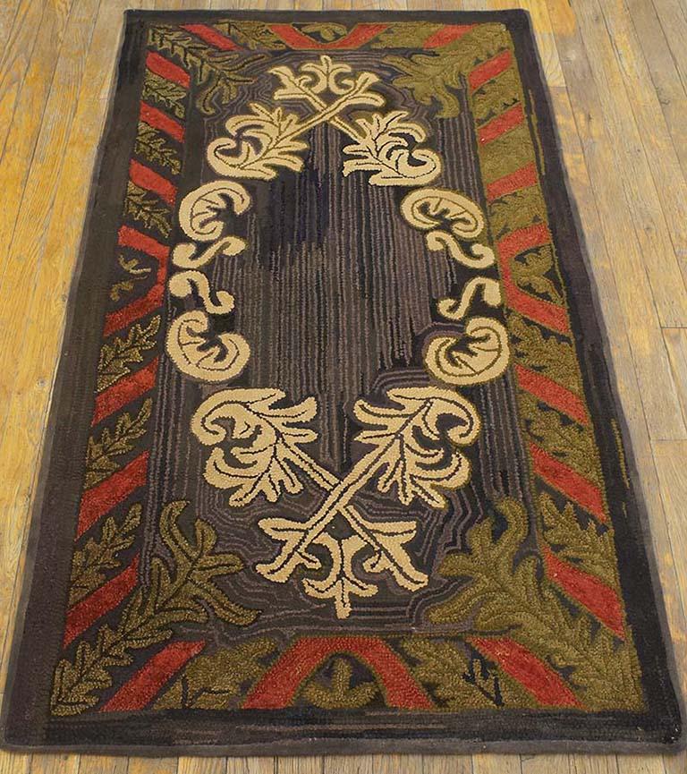 American Hooked rug. Measures: 2'8